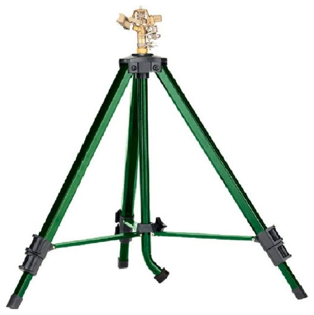 Orbit 58308D Brass Impact Sprinkler on Tripod Sprinkler Base