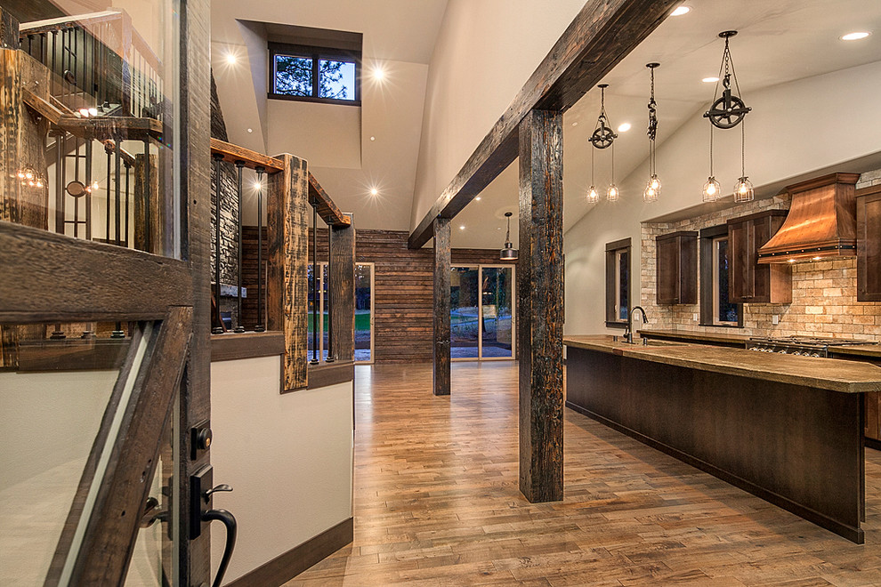 Inspiration for a rustic entryway remodel in Seattle