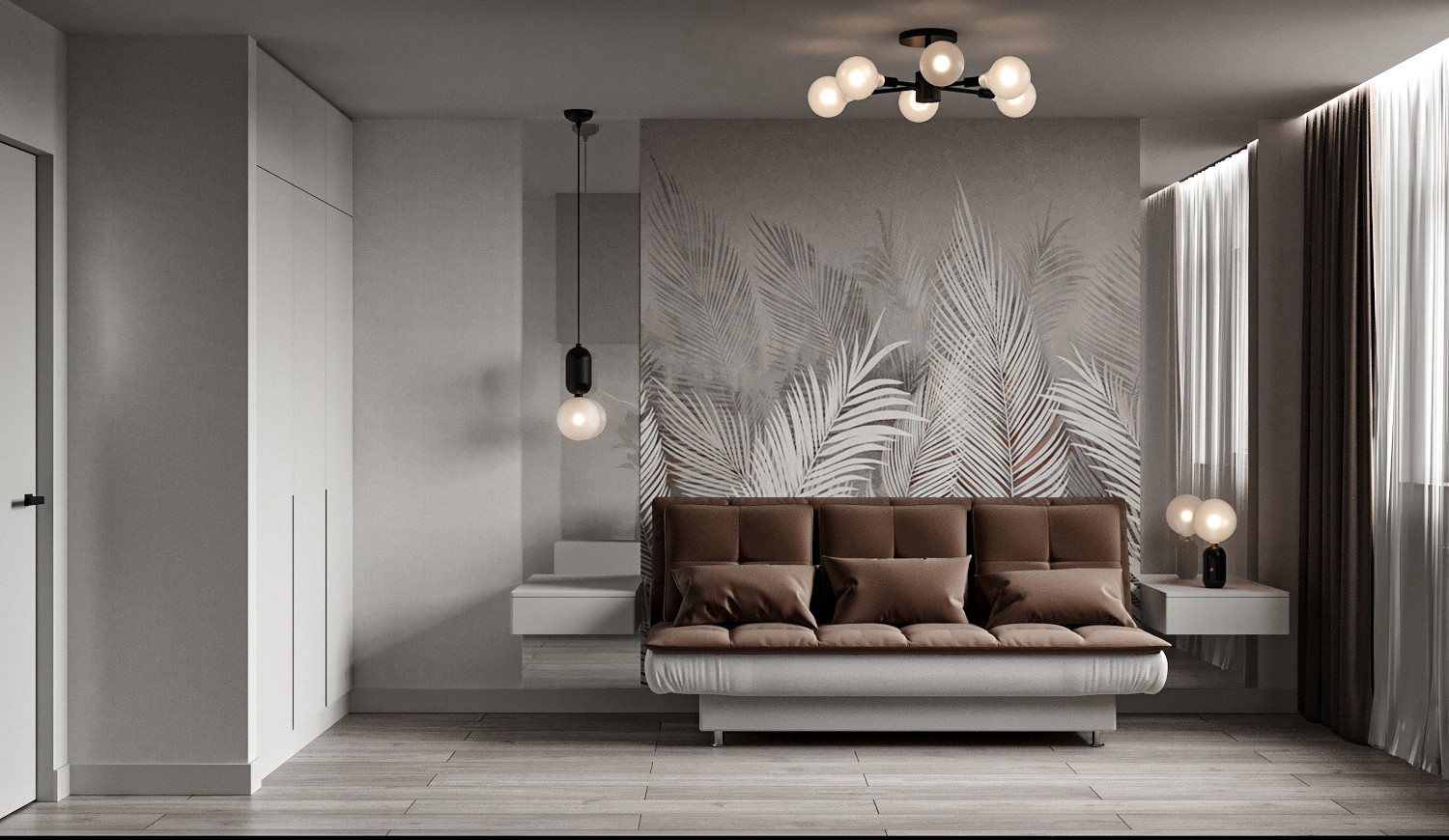 Минималистичная квартира с перетекающими гармоничными пространствами.