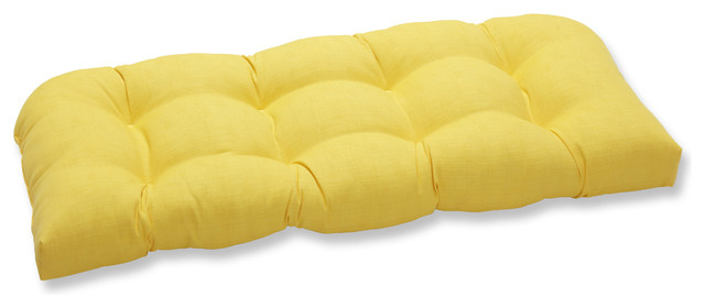 yellow wicker cushions