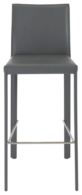 Eurostyle Hasina-B Bar Stools, Gray and Stainless Steel, Set of 2