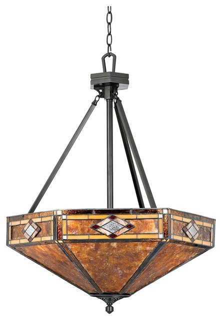 Arts and Crafts - Mission Museum of New Mexico 24&quot; Wide Pendant Chandelier