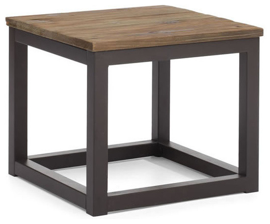 SOLID WOOD AND METAL SQUARE END TABLE CIVIC CENTER