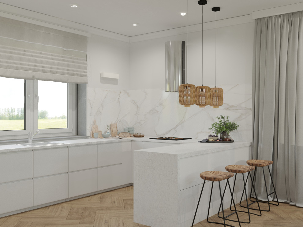 Проект кухни-гостиной в частном доме