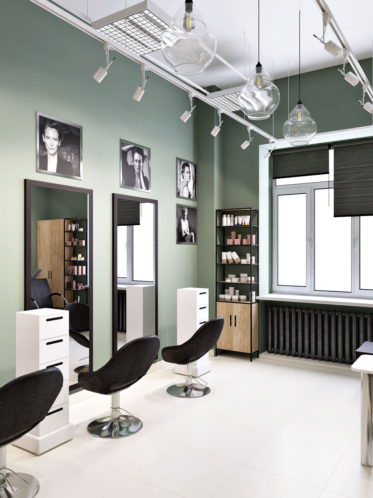 Парикмахерский зал.