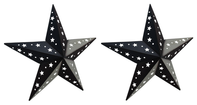 Patriotic Red White And Blue Barn Star 2 Piece Indoor Outdoor Wall