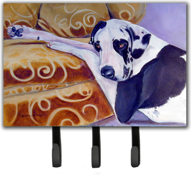 Harlequin Natural Great Dane Leash Holder/Key Hook - Contemporary ...