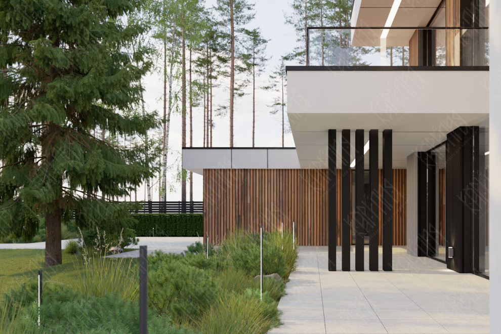 Озеленение вдоль террасы