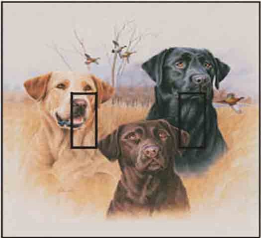 Great Hunting Dog Double Toggle Peel and Stick Switch Plate Cover: 2 Units