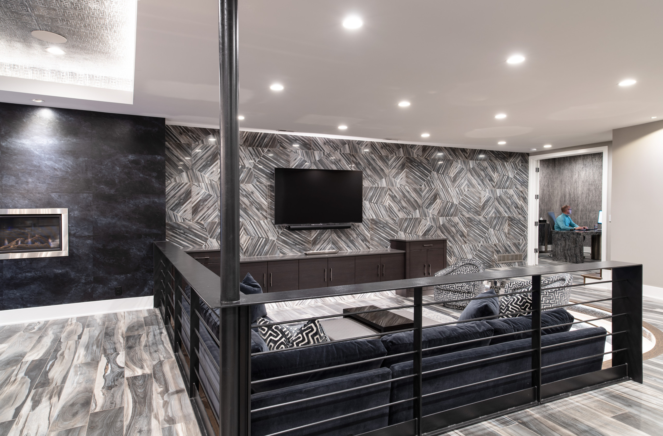 Modern Style Custom Basement | Sterling Ridge