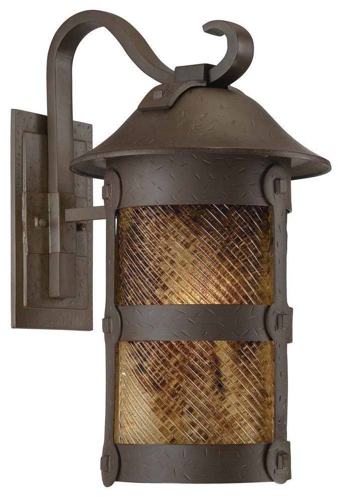 Minka Lavery Outdoor 9253-A199-PL Lander Heights Forged Iron 1-Light Wall Sconce