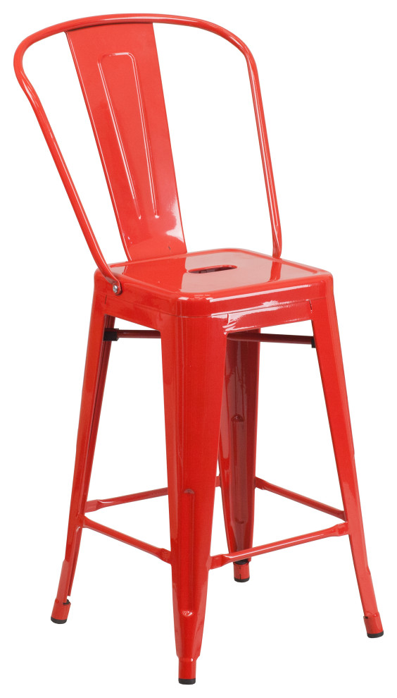 IndoorOutdoor Stool With Removable Back Industrial Outdoor Bar