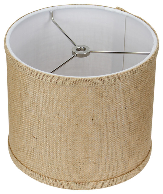 Fenchel Shades 8"x8"x7" Spider Attachment Drum Lamp Shade, Burlap Natural