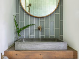 Farmhouse Powder Room by Alison Giese Interiors