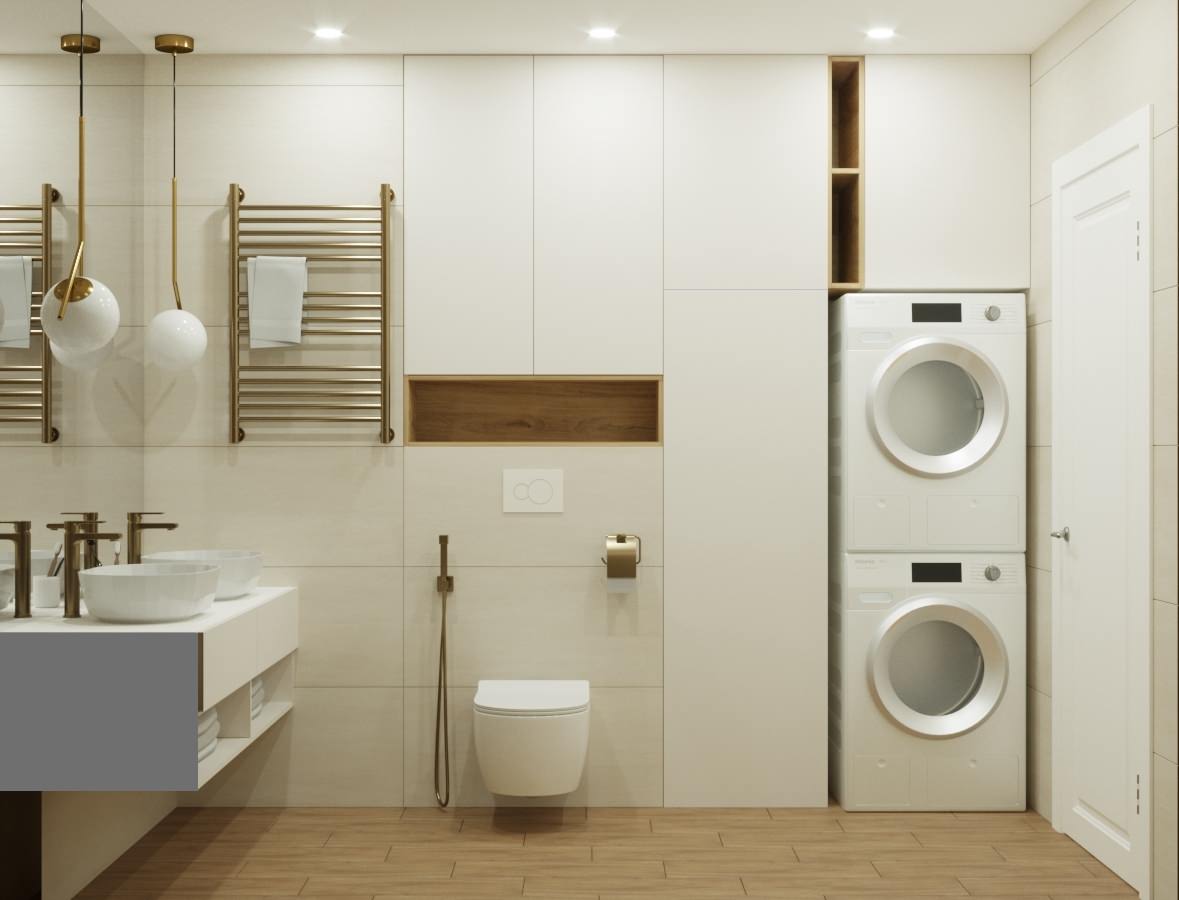 Дизайн проект кухни-гостиной и санузлов в г.Екатеринбург