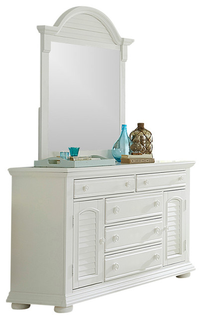 2 Door 5 Drawer Dresser And Mirror Solid Wood Oyster White 2 Door 5 Drawer Dresser And Mirror Solid Wood Oyster White