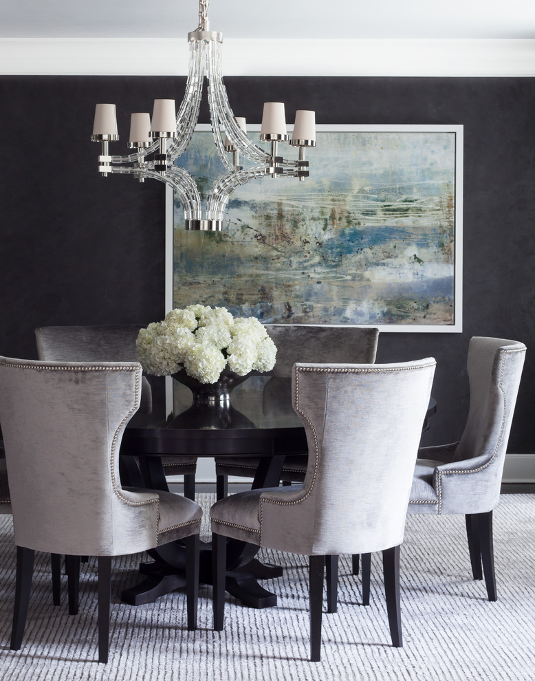 This is an example of a transitional dining room in New York.