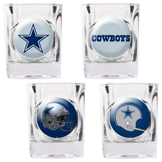 Dallas Cowboys NFL 4-piece Collector's Shot Glass Set