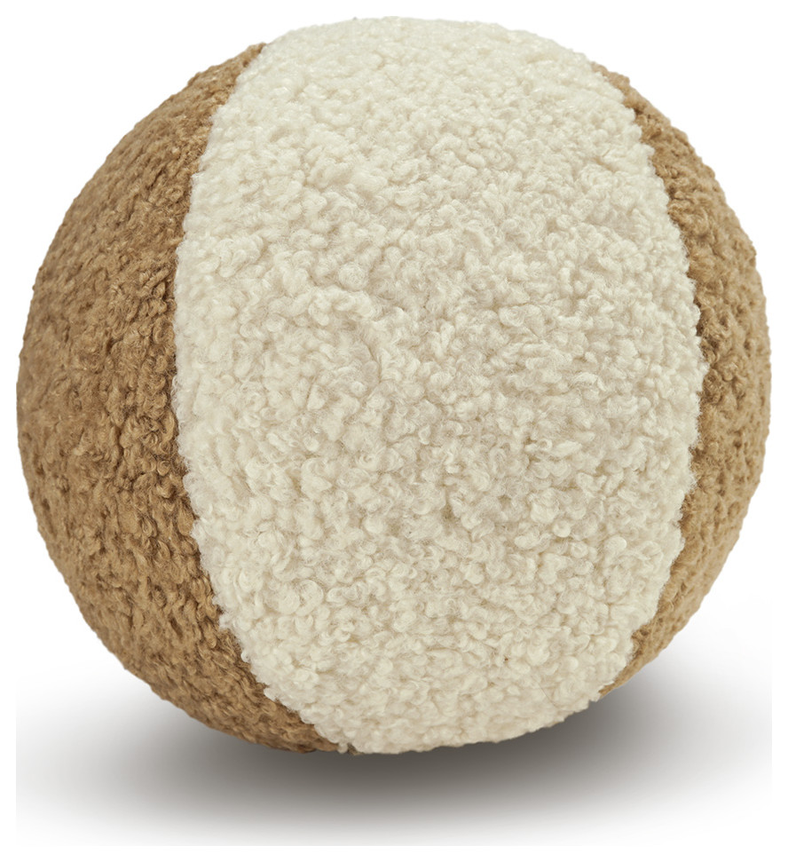 Poodle Ball II Pillow - Ivory/Latte