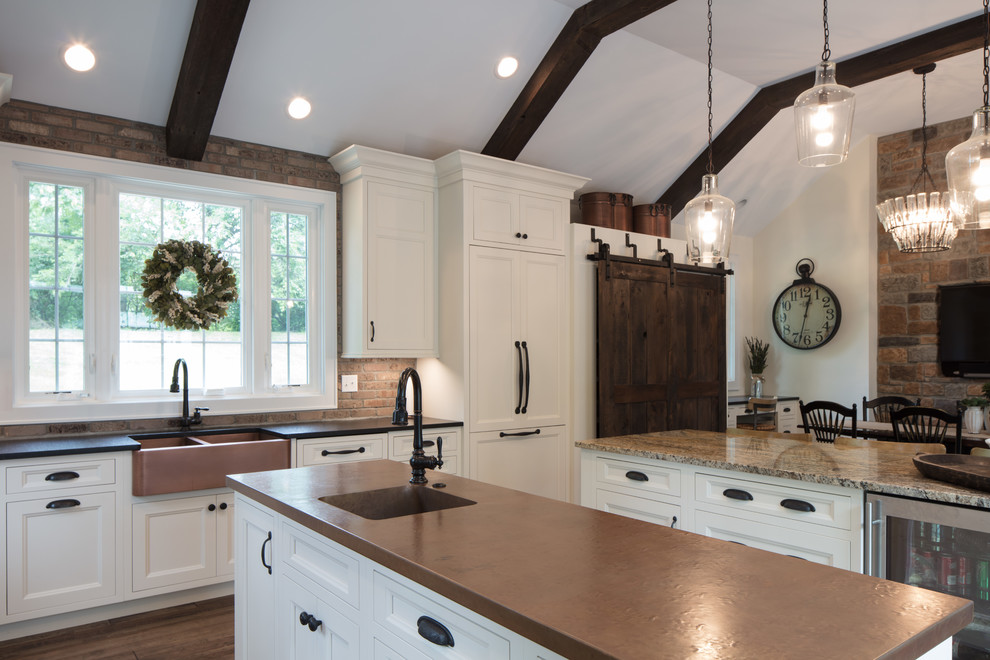 This is an example of a large country kitchen in Cincinnati.