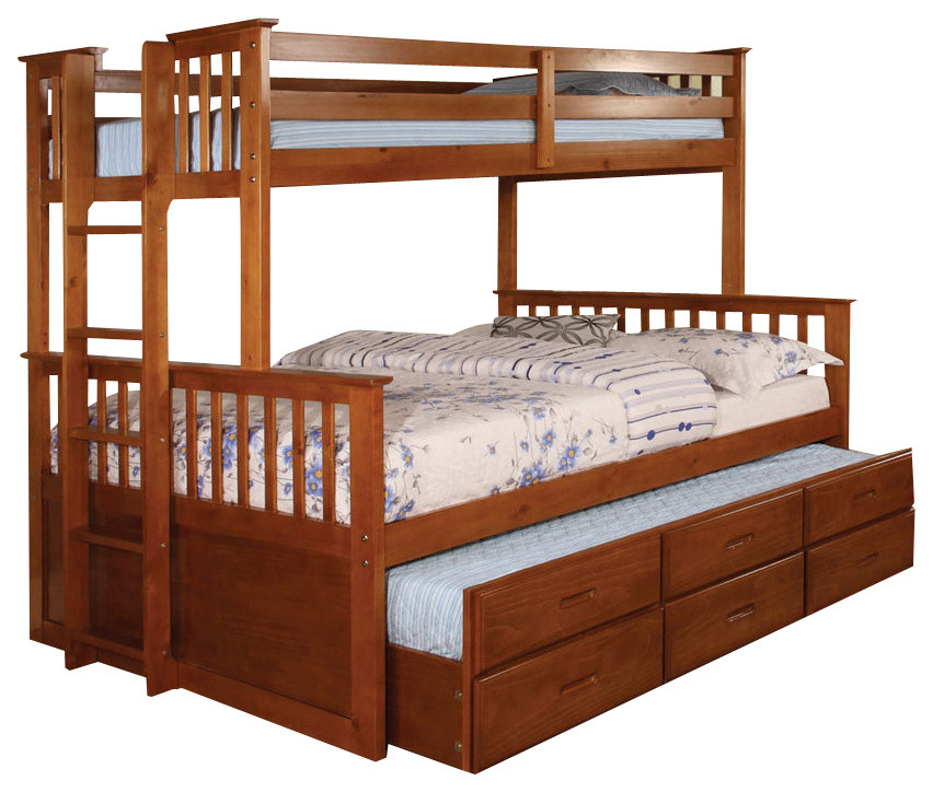 Chaparral Extra Long Twin over Queen Combo Bunk Bed Transitional