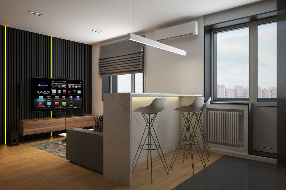 Дизайн однокомнатной квартиры 40м2 для холостяка