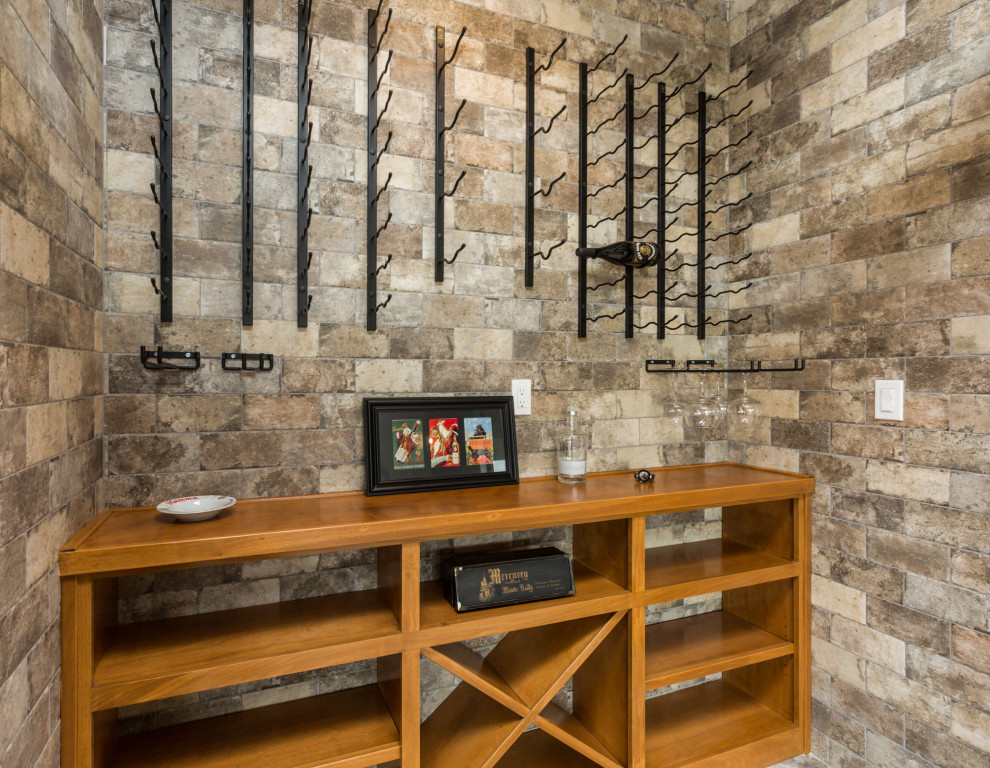 Inspiration for a transitional wine cellar remodel in Cedar Rapids