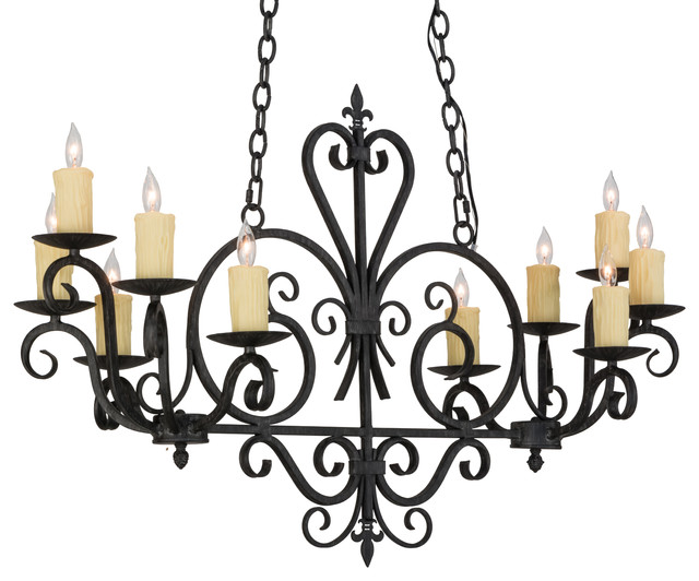 42 Long 10 Light Oblong Chandelier Mediterranean