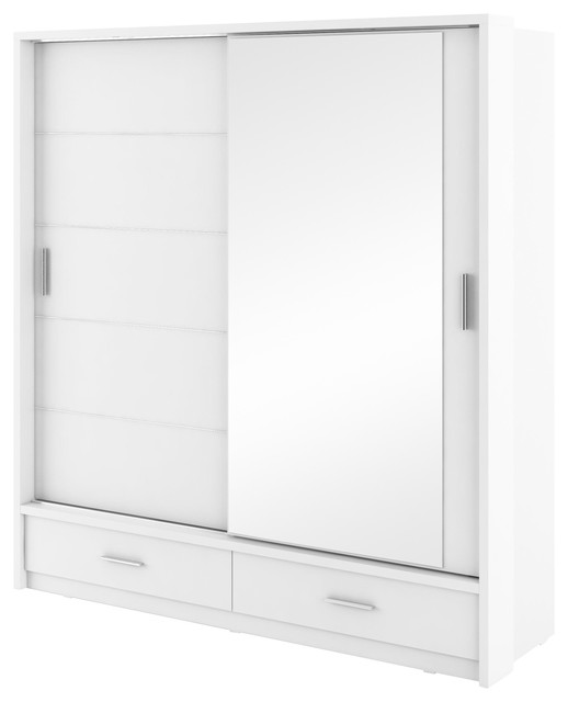 Lugo 2-Door Sliding Wardrobe, Matte White