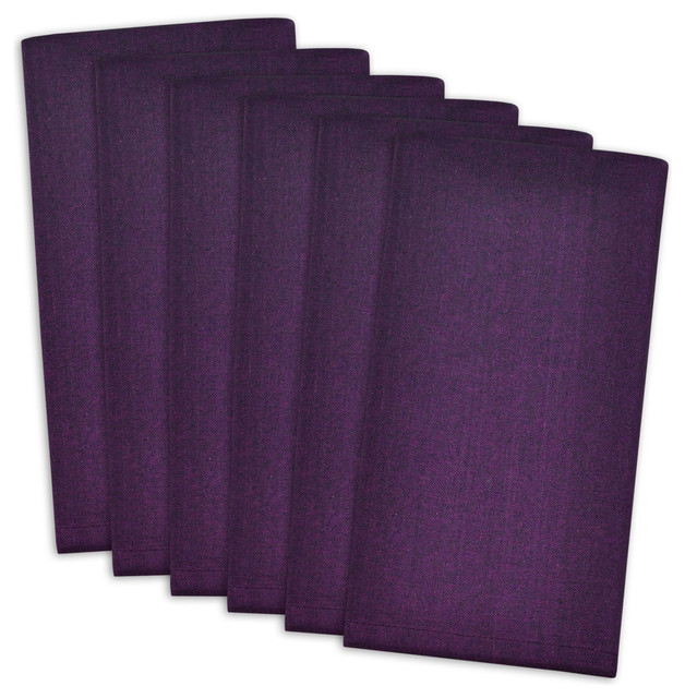 Napkin Eggplant, Set of 6 Contemporary Napkins by Design Imports