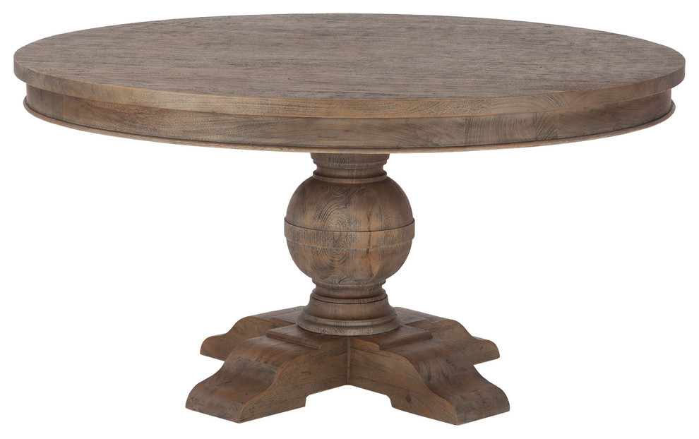 Chatham Downs 54-Inch Round Dining Table in Weathered Teak Finish