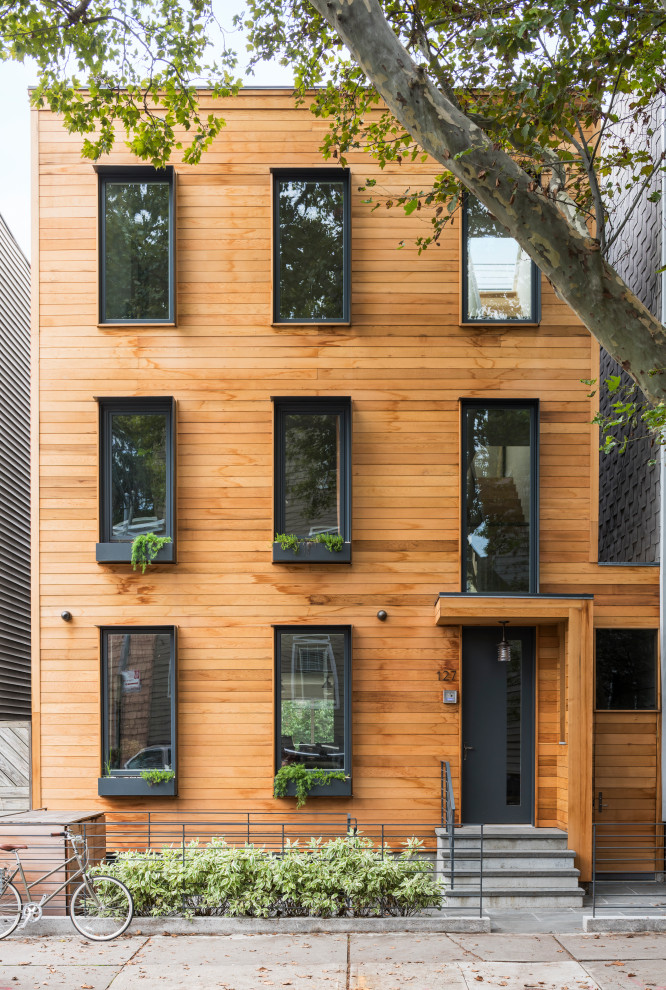 This is an example of a contemporary house exterior in New York.