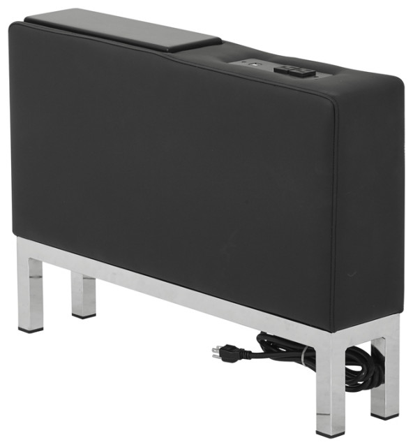 Wall Street Modular Component in Black Faux Leather Charging Station