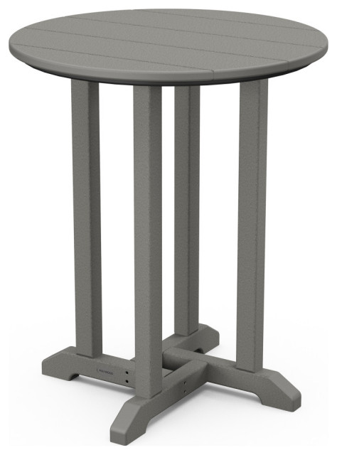 Polywood 24" Round Farmhouse Bistro Table - Transitional - Outdoor Pub ...