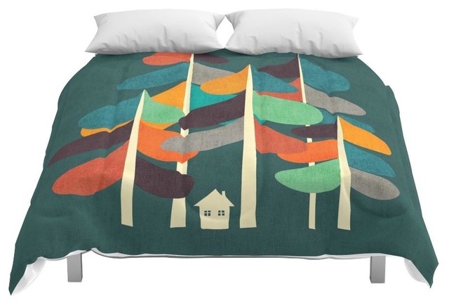 Society6 Cabin In The Woods Comforter Scandinavian Comforters