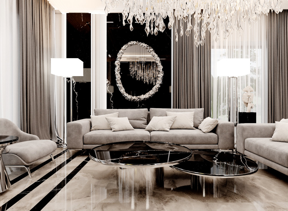 Дизайн гостиной в частном доме