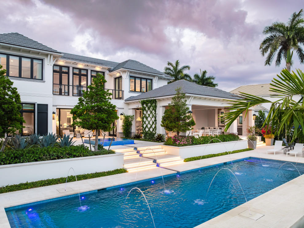 Inspiration for a transitional pool remodel in Miami