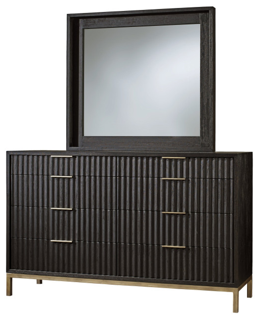 Modus Kentfield 5 Piece Cal King Bedroom Set, 2 Nightstand, Black