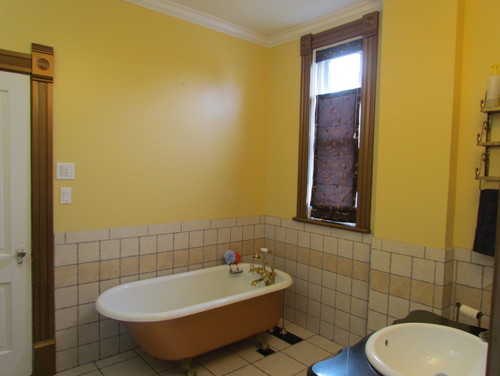Bathroom Yellow Fixtures need help with bathroom style Bathroom Yellow Fixtures need help with bathroom style