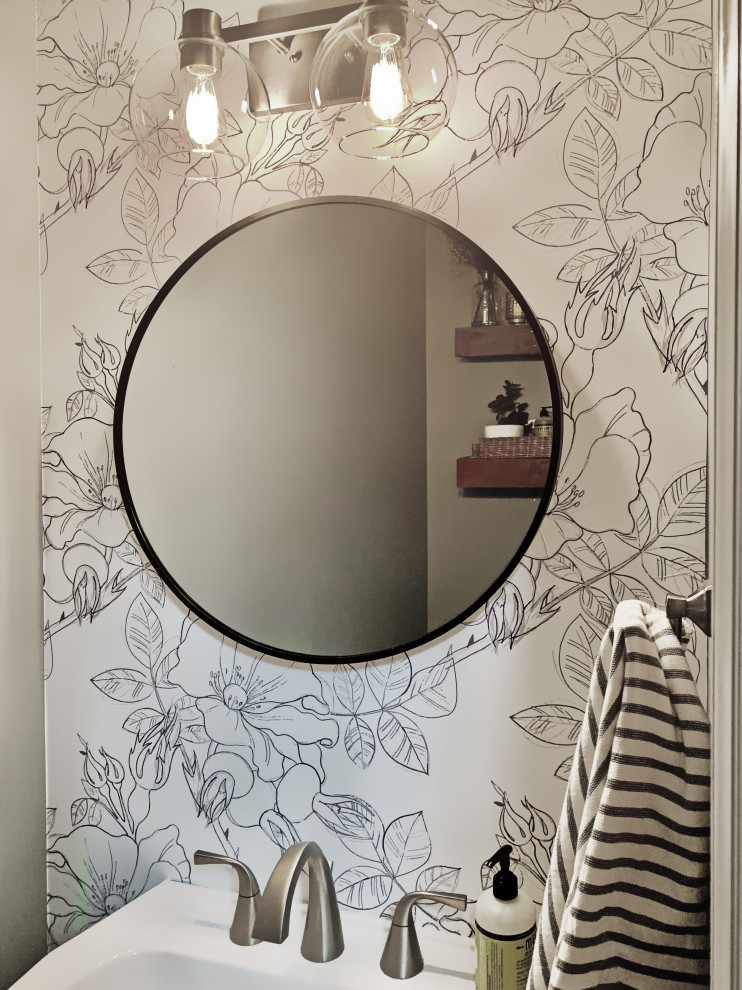 Rustic Mid Century Bath Midcentury Powder Room by FUNCY DECOR LLC