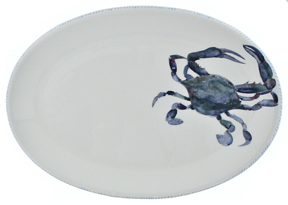 Blue Crab Serving Platter Beach Style Serving Dishes And Platters