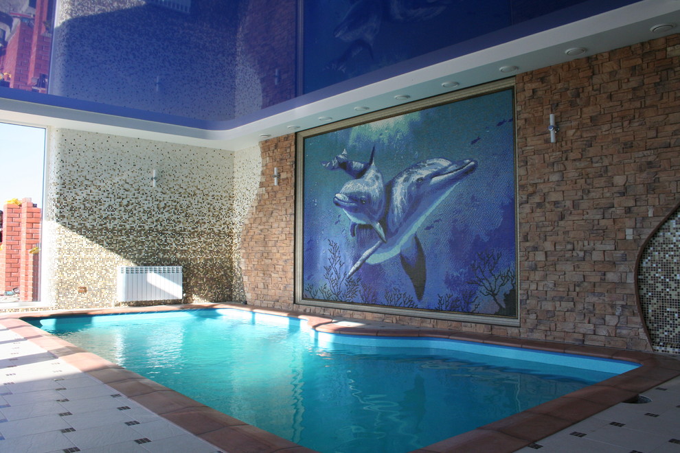 Панно из мозаики "Дельфины"