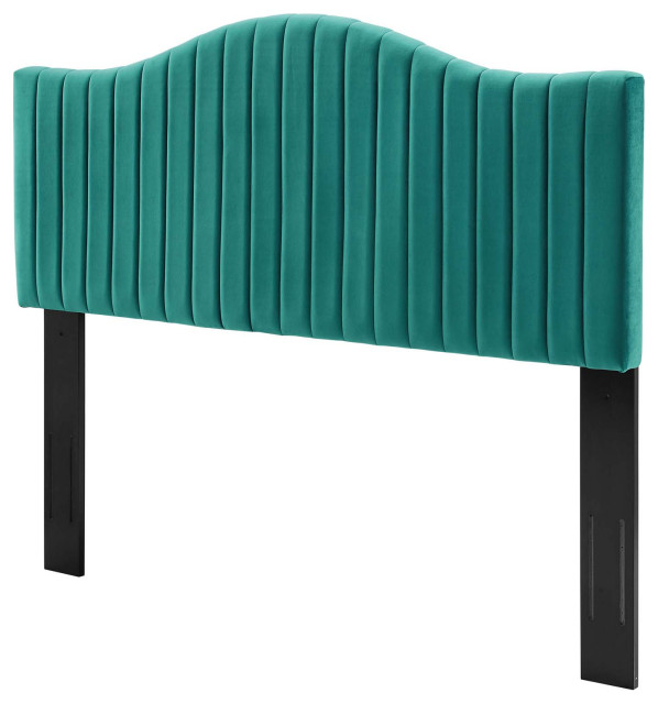 Tufted Headboard, Twin Size, Velvet, Teal Blue, Modern Contemporary, Bedroom