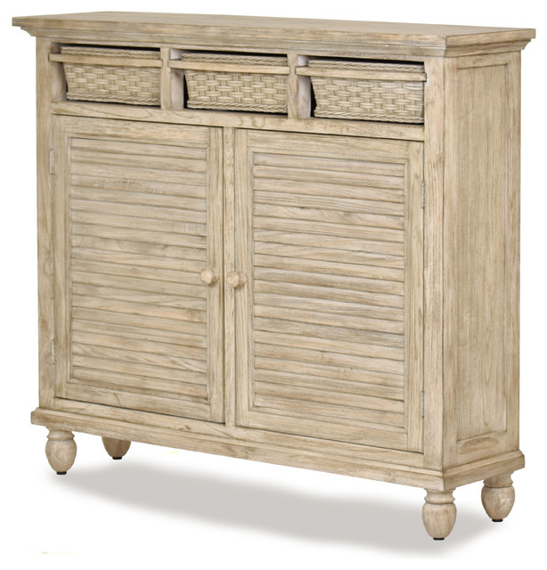 Tortuga Ii Entry Cabinet With Baskets Tropical Accent Chests
