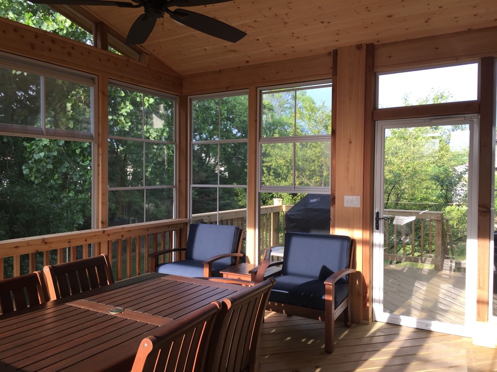 Elevated Screened Porch with Wood Deck in Glen Ellyn, IL - Classique ...