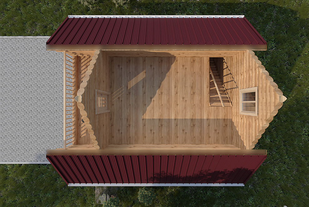 Гостевой дом баня 6х6 из бревна