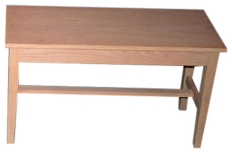 Unfinished Oak Duet Bench Transitional Accent And Storage