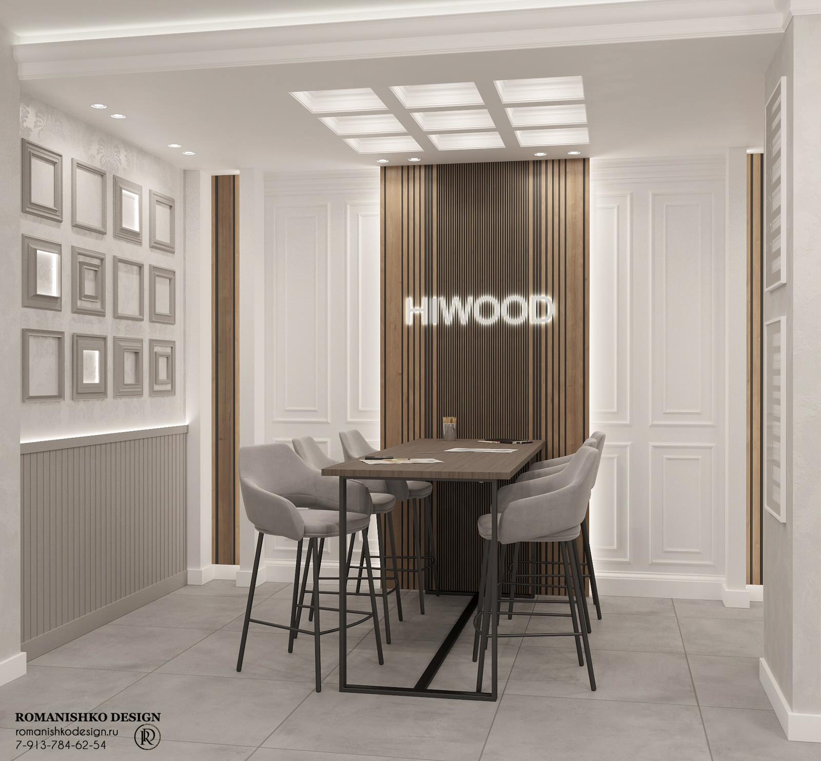 Дизайн выставочного зала магазина лепного декора "HIWOOD"