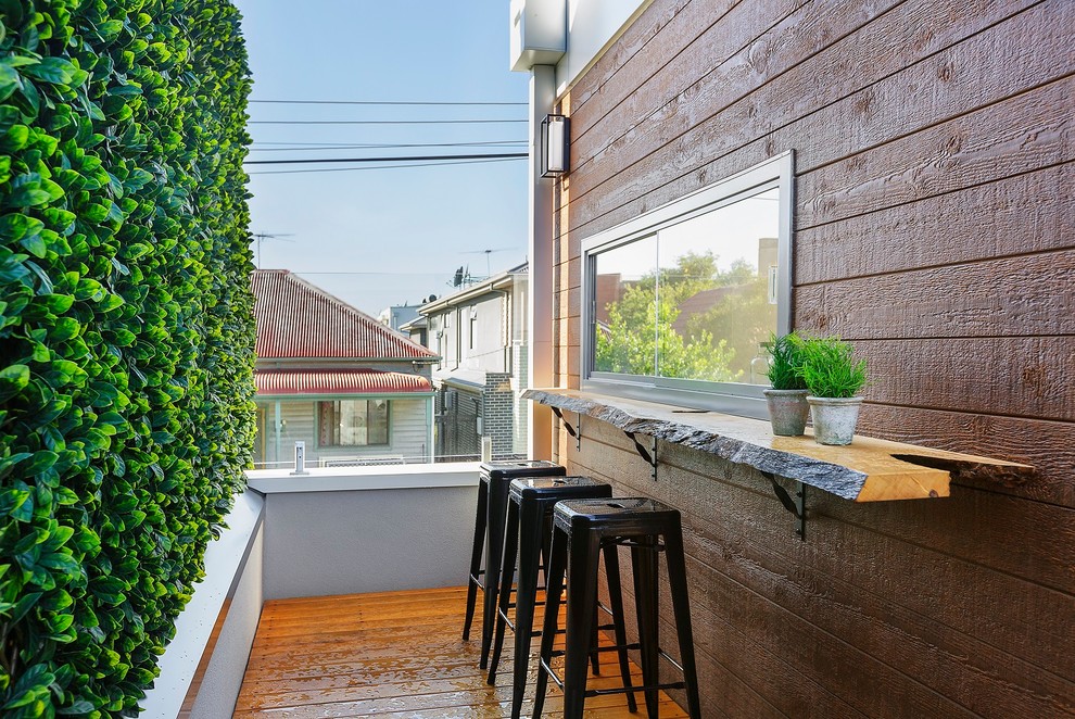 This is an example of a scandinavian deck in Melbourne with no cover.