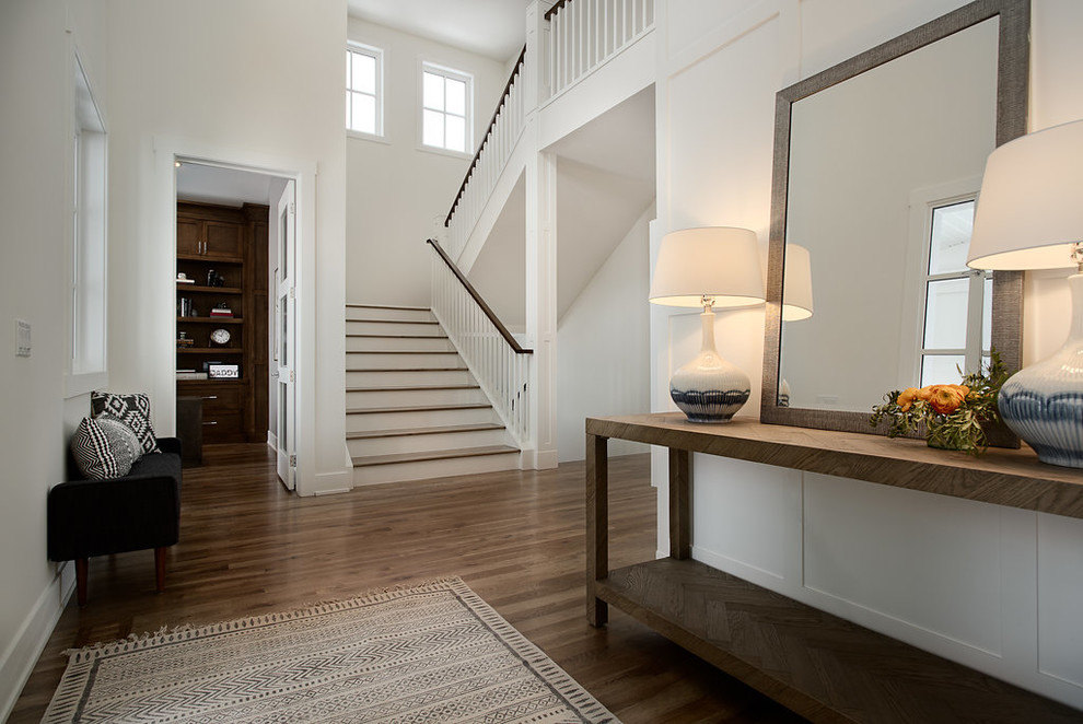 Inspiration for a transitional entryway remodel in Calgary
